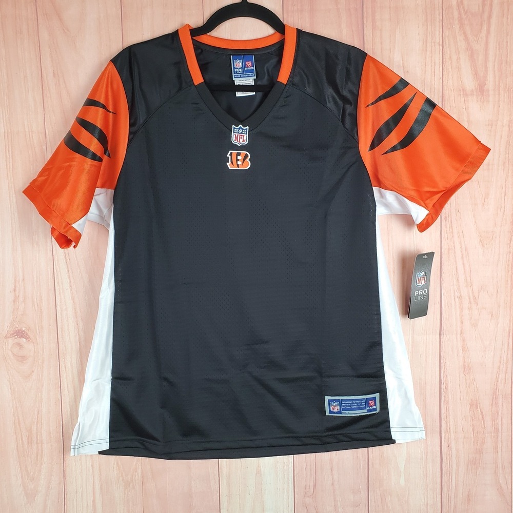 NFL Pro‎ Line Womens Jersey Large Black Orange Short Sleeve Cincinnati Bengals